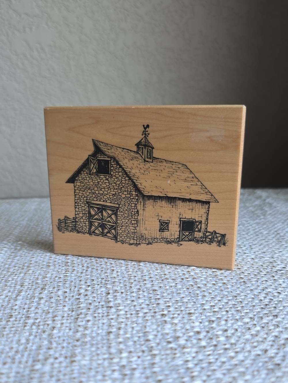 Rubber Stamp Country Barn With Weathervaine Farm Scene, Wood Mounted, PSX K-3281